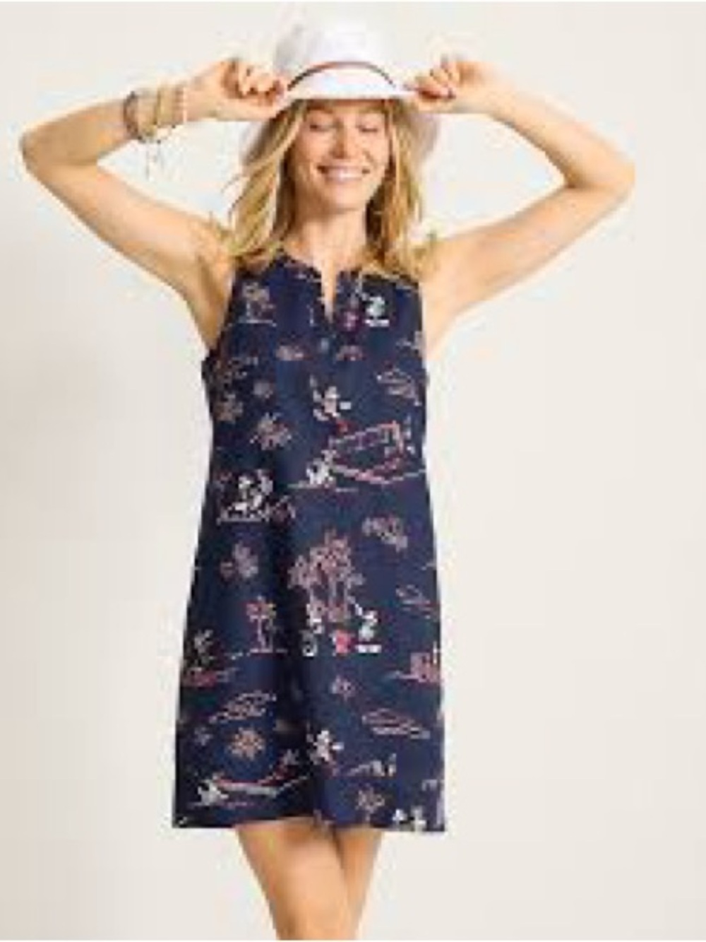 Disney Tommy Bahamas Two Palms Barbecue Blastoff Linen Shift Dress